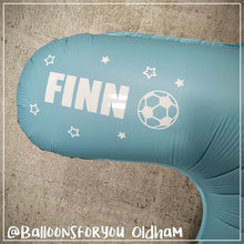 Load image into Gallery viewer, THEMED Number Stack - FOOTBALL MATTE LIGHT BLUE