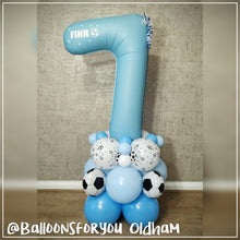 Load image into Gallery viewer, THEMED Number Stack - FOOTBALL MATTE LIGHT BLUE
