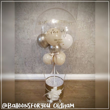 Load image into Gallery viewer, 'Hot Air Balloon' Bubble 20" Clear - Personalised CHROME colour lettering
