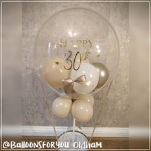 Load image into Gallery viewer, 'Hot Air Balloon' Bubble 20" Clear - Personalised CHROME colour lettering