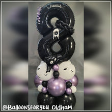 Load image into Gallery viewer, THEMED Single Number Stack - BLACK WEDNESDAY ADDAMS