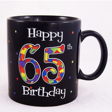 Load image into Gallery viewer, JUMBO Mug - Boxed. 20oz Black Happy Birthday (Various Ages)