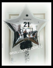 Load image into Gallery viewer, Giant Star Balloon SILVER 36" - Personalised STANDARD colour lettering