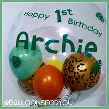 Load image into Gallery viewer, Deco Bubble 24" Clear - Personalised STANDARD colour lettering