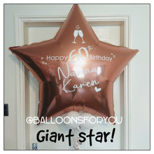 Load image into Gallery viewer, Giant Star Balloon ROSE GOLD 36" - Personalised STANDARD colour lettering