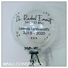 Load image into Gallery viewer, Deco Bubble 24" Graduation - Personalised CHROME lettering