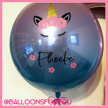 Load image into Gallery viewer, Orb Balloon 15" Ombre Pink/Purple/Blue - Personalised STANDARD colour lettering