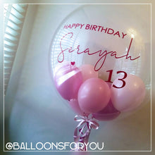 Load image into Gallery viewer, Deco Bubble 24" Clear - Personalised STANDARD colour lettering