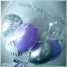 Load image into Gallery viewer, Deco Bubble 24" Clear - Personalised CHROME lettering