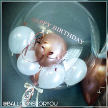 Load image into Gallery viewer, Deco Bubble 24" Clear - Personalised CHROME lettering