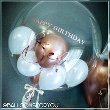 Load image into Gallery viewer, Deco Bubble 24" Clear - Personalised CHROME lettering