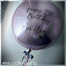 Load image into Gallery viewer, Orb Balloon 15" Pastel Pink - Personalised STANDARD colour lettering