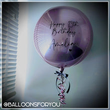 Load image into Gallery viewer, Orb Balloon 15" Pastel Pink - Personalised STANDARD colour lettering
