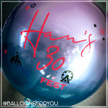 Load image into Gallery viewer, Orb Balloon 15" Ombre Pink/Purple/Blue - Personalised STANDARD colour lettering