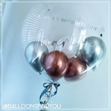 Load image into Gallery viewer, Deco Bubble 24" Clear - Personalised CHROME lettering
