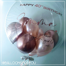 Load image into Gallery viewer, Deco Bubble 24" Clear - Personalised CHROME lettering