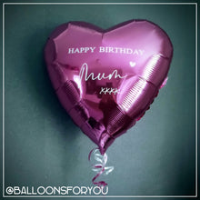 Load image into Gallery viewer, Personalised Heart Balloon 18" (20+ colours)