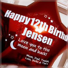 Load image into Gallery viewer, Giant Star Balloon RED 36" - Personalised STANDARD colour lettering