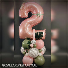 Load image into Gallery viewer, Single Number Stack - Jumbo PASTEL PINK JUNGLE Theme