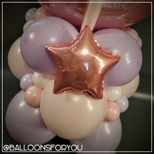 Load image into Gallery viewer, Single Number Stack - Jumbo PASTEL PINK, Foil Star/Heart & Ribbon