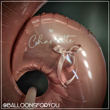 Load image into Gallery viewer, Single Number Stack - Jumbo PASTEL PINK, Foil Star/Heart & Ribbon