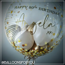 Load image into Gallery viewer, Deco Bubble 24" Gold Dot - Personalised STANDARD colour lettering