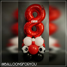 Load image into Gallery viewer, THEMED Single Number Stack - FOOTBALL RED