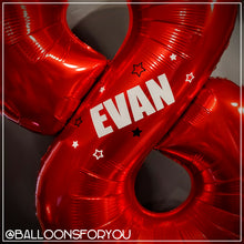 Load image into Gallery viewer, THEMED Single Number Stack - FOOTBALL RED