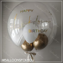 Load image into Gallery viewer, Deco Bubble 24" Clear - Personalised CHROME lettering