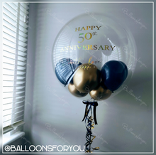 Load image into Gallery viewer, Deco Bubble 24" Clear - Personalised CHROME lettering