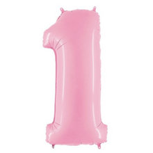 Load image into Gallery viewer, Single Number Stack - Jumbo PASTEL PINK, Foil Star/Heart & Ribbon