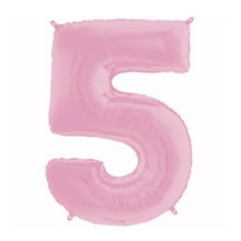 Load image into Gallery viewer, Single Number Stack - Jumbo PASTEL PINK, Foil Star/Heart & Ribbon