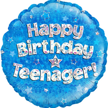 Load image into Gallery viewer, 13th / Teenager Blue Foil Helium Balloon 18"