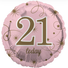 Load image into Gallery viewer, 13th - 100th Birthday Pink & Gold Foil Helium Balloon 18"