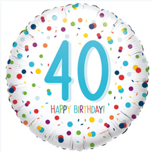 Load image into Gallery viewer, 13th - 100th Birthday Multi Dot Foil Helium Balloon 18"