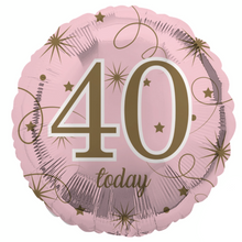 Load image into Gallery viewer, 13th - 100th Birthday Pink & Gold Foil Helium Balloon 18"