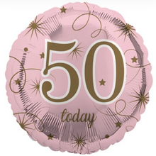Load image into Gallery viewer, 13th - 100th Birthday Pink & Gold Foil Helium Balloon 18"