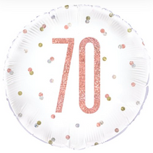 Load image into Gallery viewer, 13th - 100th Birthday Rose Gold Glitz Foil Helium Balloon 18"