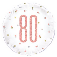 Load image into Gallery viewer, 13th - 100th Birthday Rose Gold Glitz Foil Helium Balloon 18"