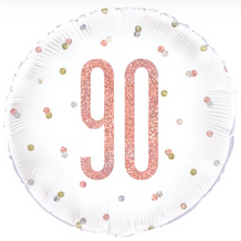 Load image into Gallery viewer, 13th - 100th Birthday Rose Gold Glitz Foil Helium Balloon 18"