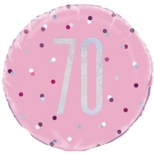 Load image into Gallery viewer, 13th - 100th Birthday Pink Glitz Foil Helium Balloon 18"