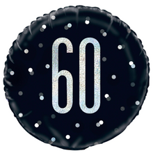 Load image into Gallery viewer, 13th - 100th Birthday Black Glitz Foil Helium Balloon 18"