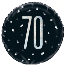 Load image into Gallery viewer, 13th - 100th Birthday Black Glitz Foil Helium Balloon 18"
