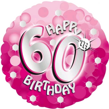 Load image into Gallery viewer, 13th - 100th Birthday Pink Foil Helium Balloon 18"