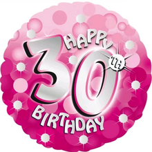 Load image into Gallery viewer, 13th - 100th Birthday Pink Foil Helium Balloon 18"