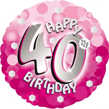 Load image into Gallery viewer, 13th - 100th Birthday Pink Foil Helium Balloon 18"