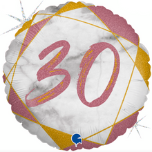 Load image into Gallery viewer, 13th - 100th Birthday GEO Rose Gold Foil Helium Balloon 18"