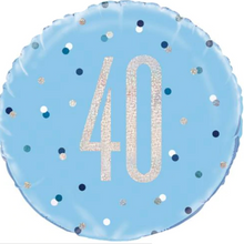 Load image into Gallery viewer, 13th - 100th Birthday Blue Foil Helium Balloon 18"