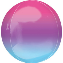 Load image into Gallery viewer, Orb Balloon 15" Ombre Pink/Purple/Blue - Personalised STANDARD colour lettering