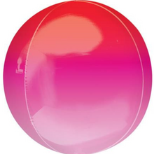 Load image into Gallery viewer, Orb Balloon 15" Ombre Red/Pink - Personalised STANDARD colour lettering